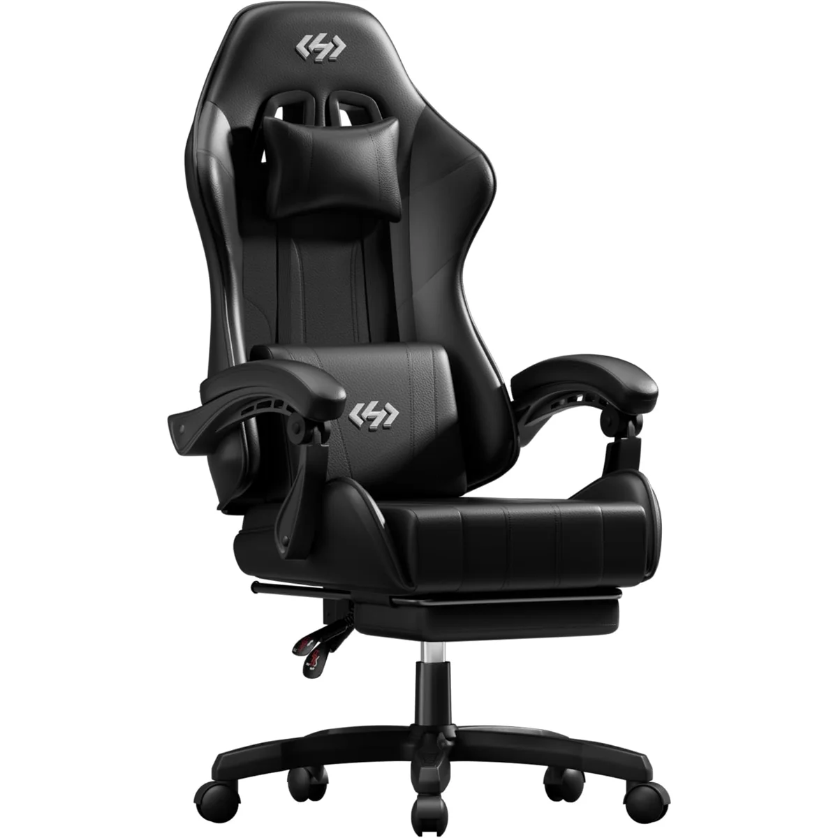 Silla Gaming HLFURNIEU Ergonómica con Reposapiés Retráctil